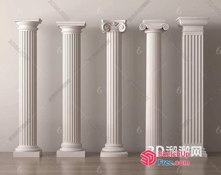 Elegant Classic Pillars 3D SketchUp File