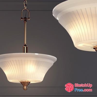Elegant Lighting Fixture With Glass Shade And Metal Frame 3D SketchUp File