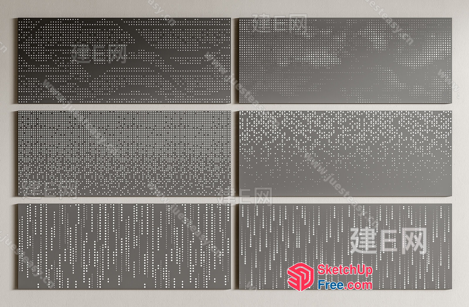 Modern Grey Wall Decorations 3D SketchUp File