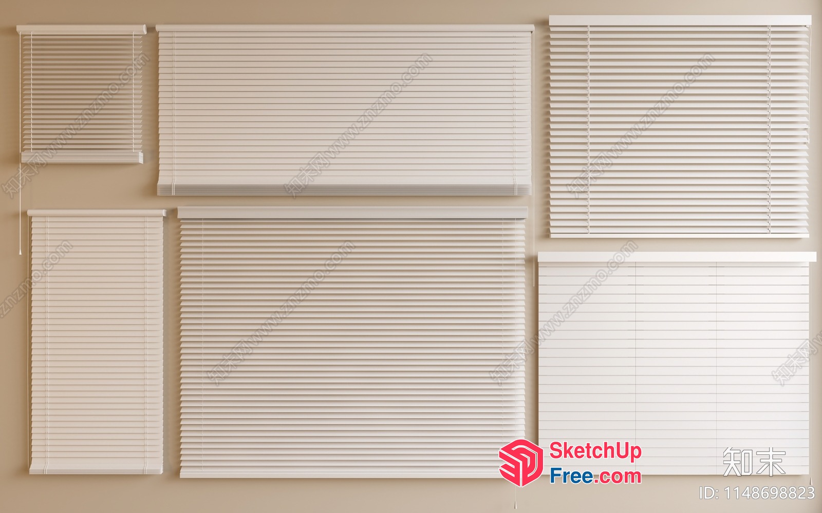 White Blinds Collection 3D SketchUp File