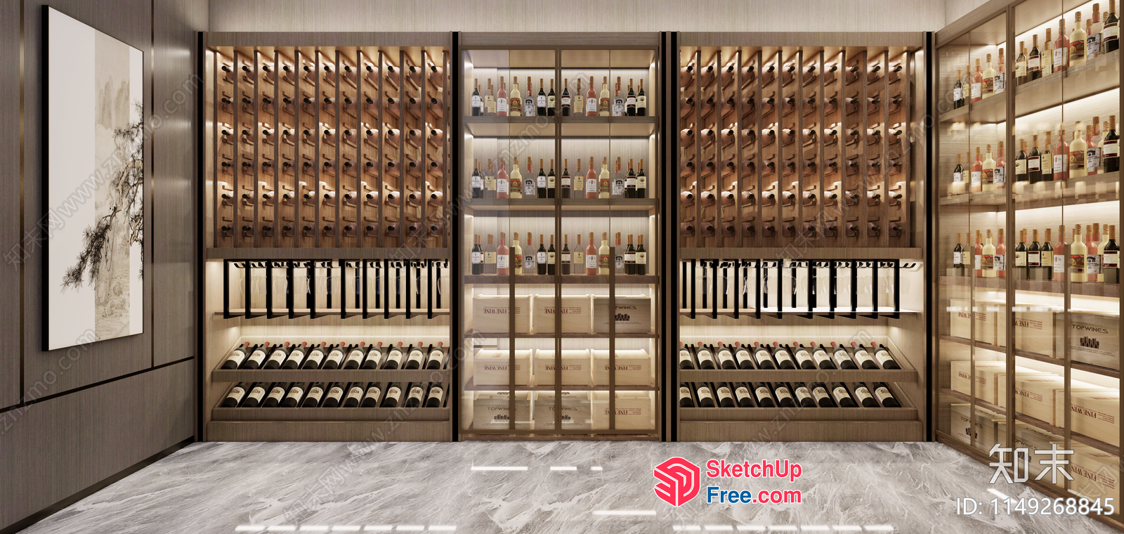 Luxurious Wine Cellar Interior 3D SketchUp File