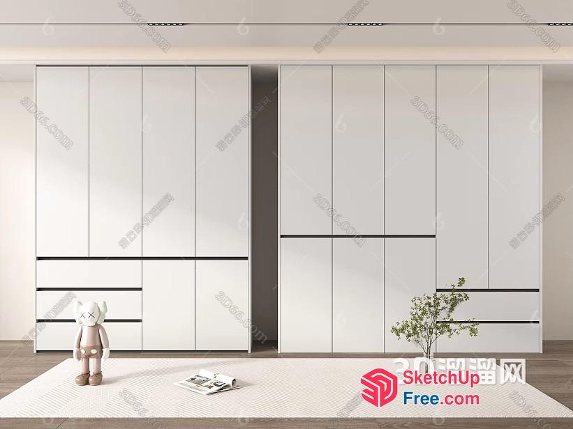 White Modern Minimalist Interior Design 3D SketchUp File