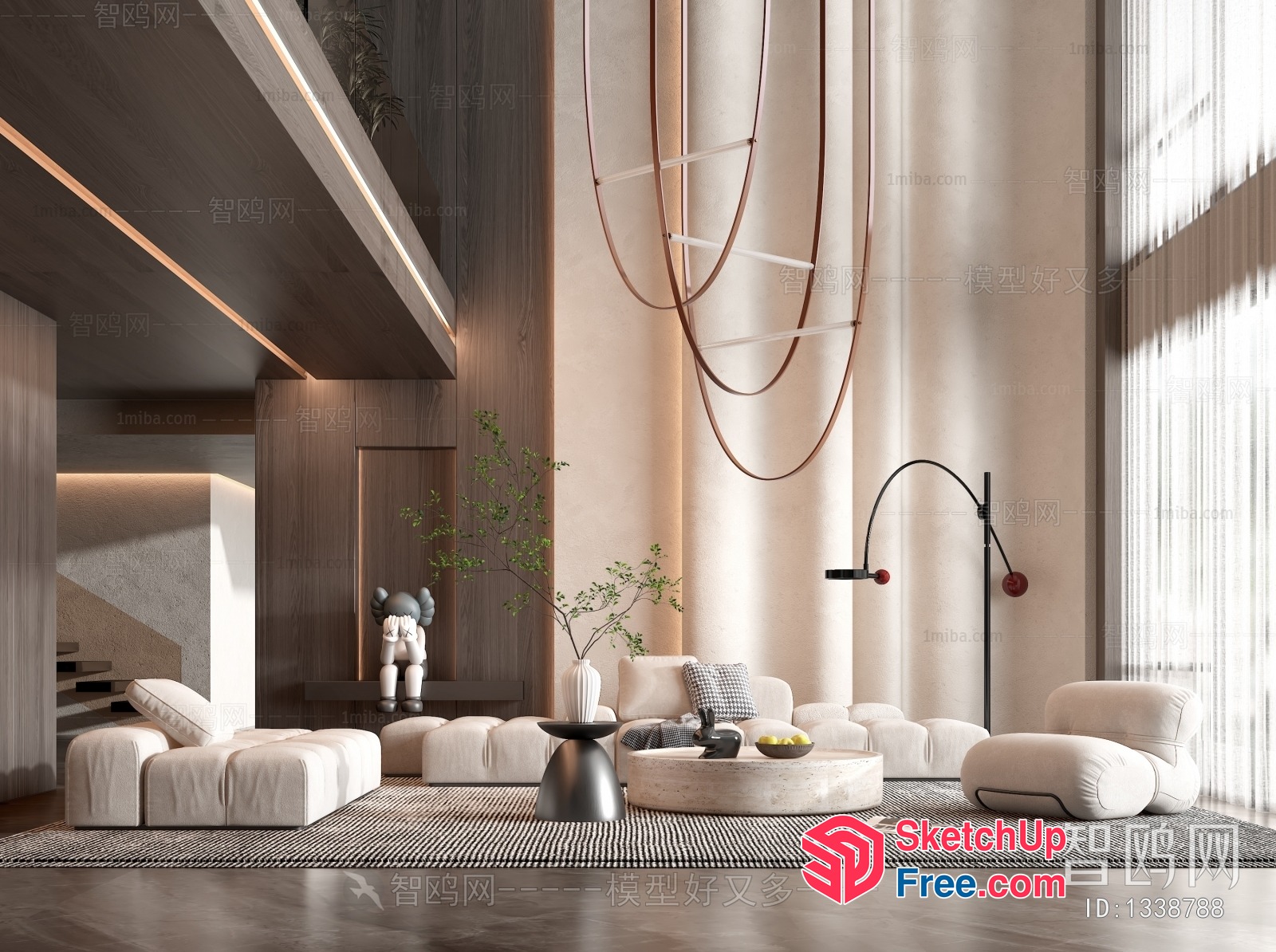 Modern Minimalist Living Room Interior 3D SketchUp File