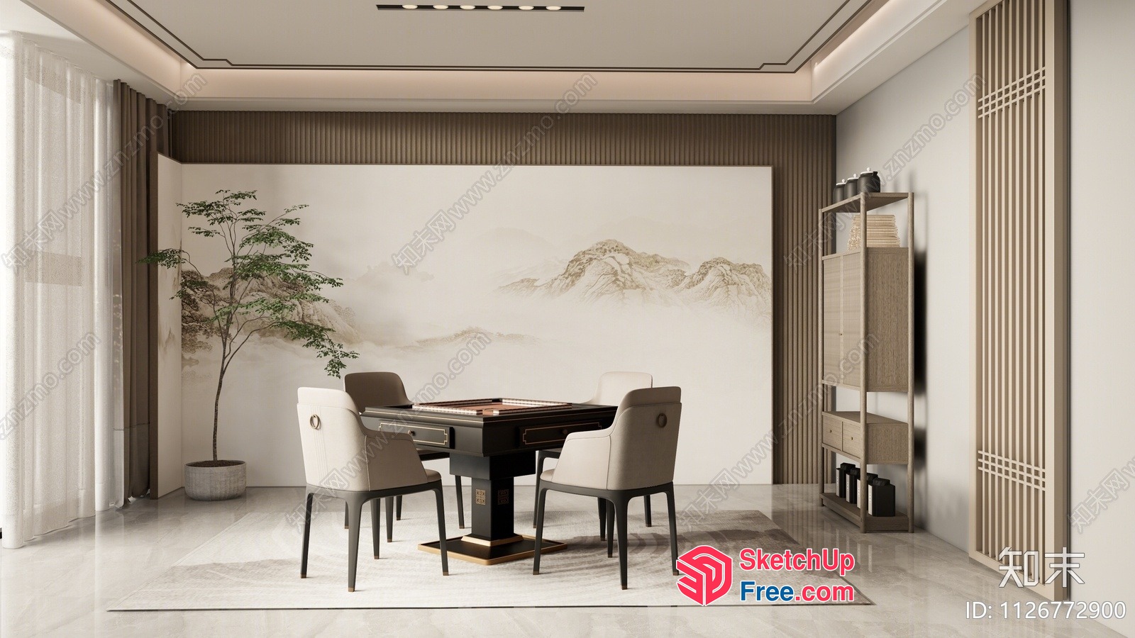 Modern Minimalist Office Space With Elegant Furniture 3D SketchUp File