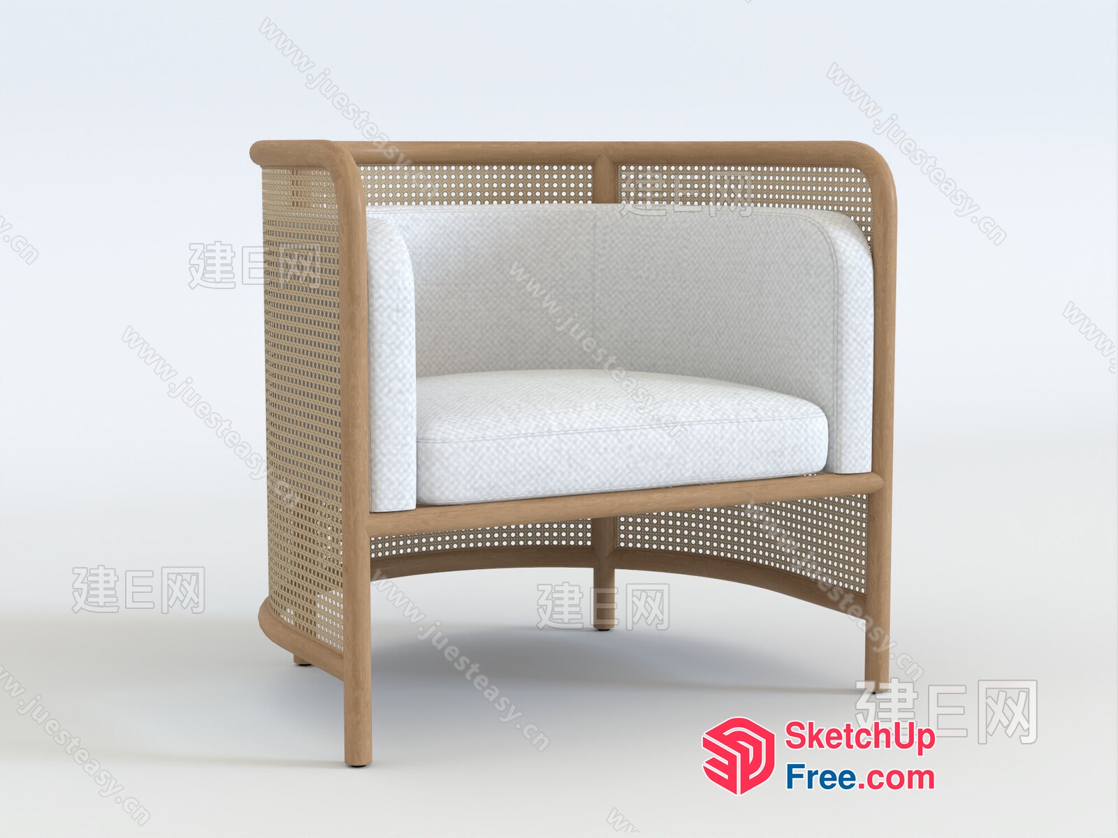 Elegant Modern Rattan Furniture Piece 3D SketchUp File