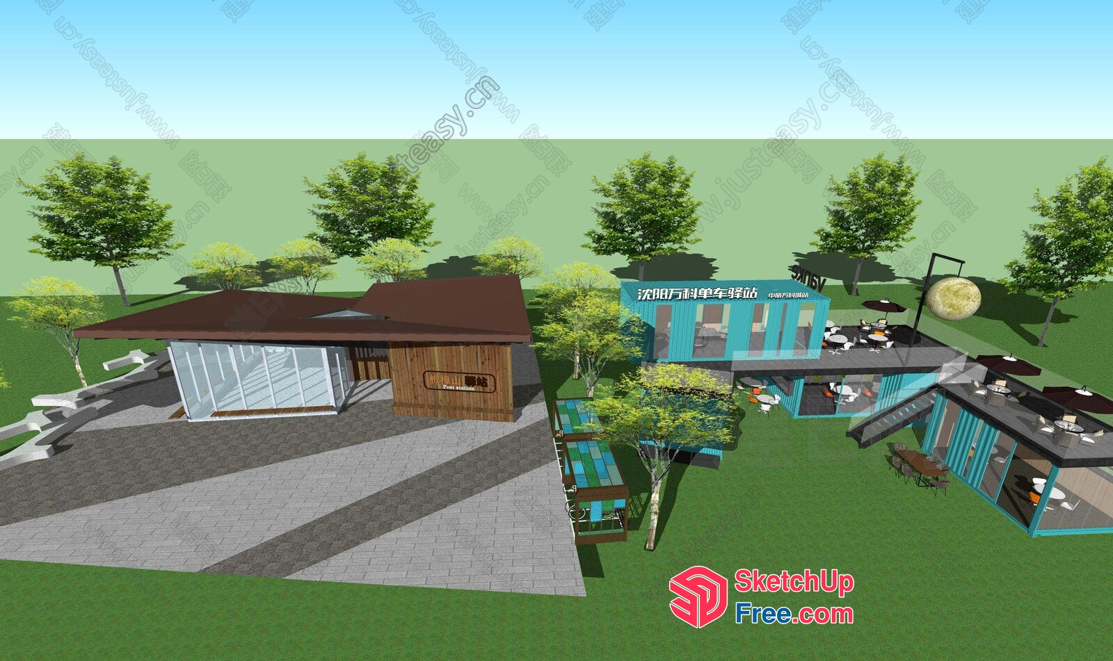 Exterior Design Of Modern Commercial Building 3D SketchUp File