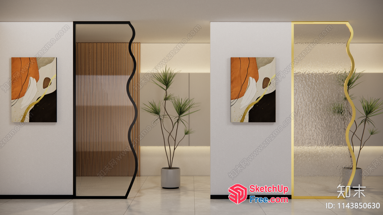 Elegant Modern Interior Design With Artistic Touches 3D SketchUp File