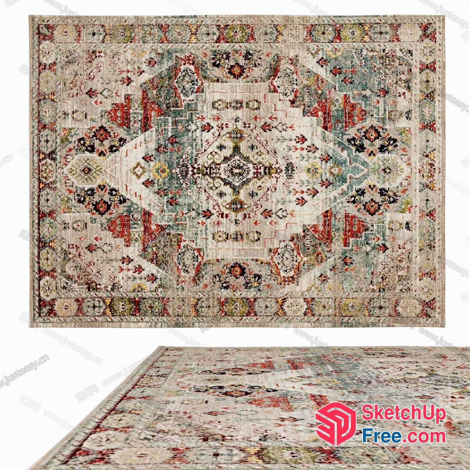 Ornate Patterned Rug 3D SketchUp File