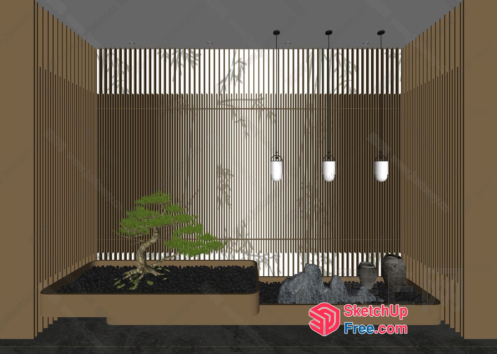 Japanese-Inspired Minimalist Interior 3D SketchUp File