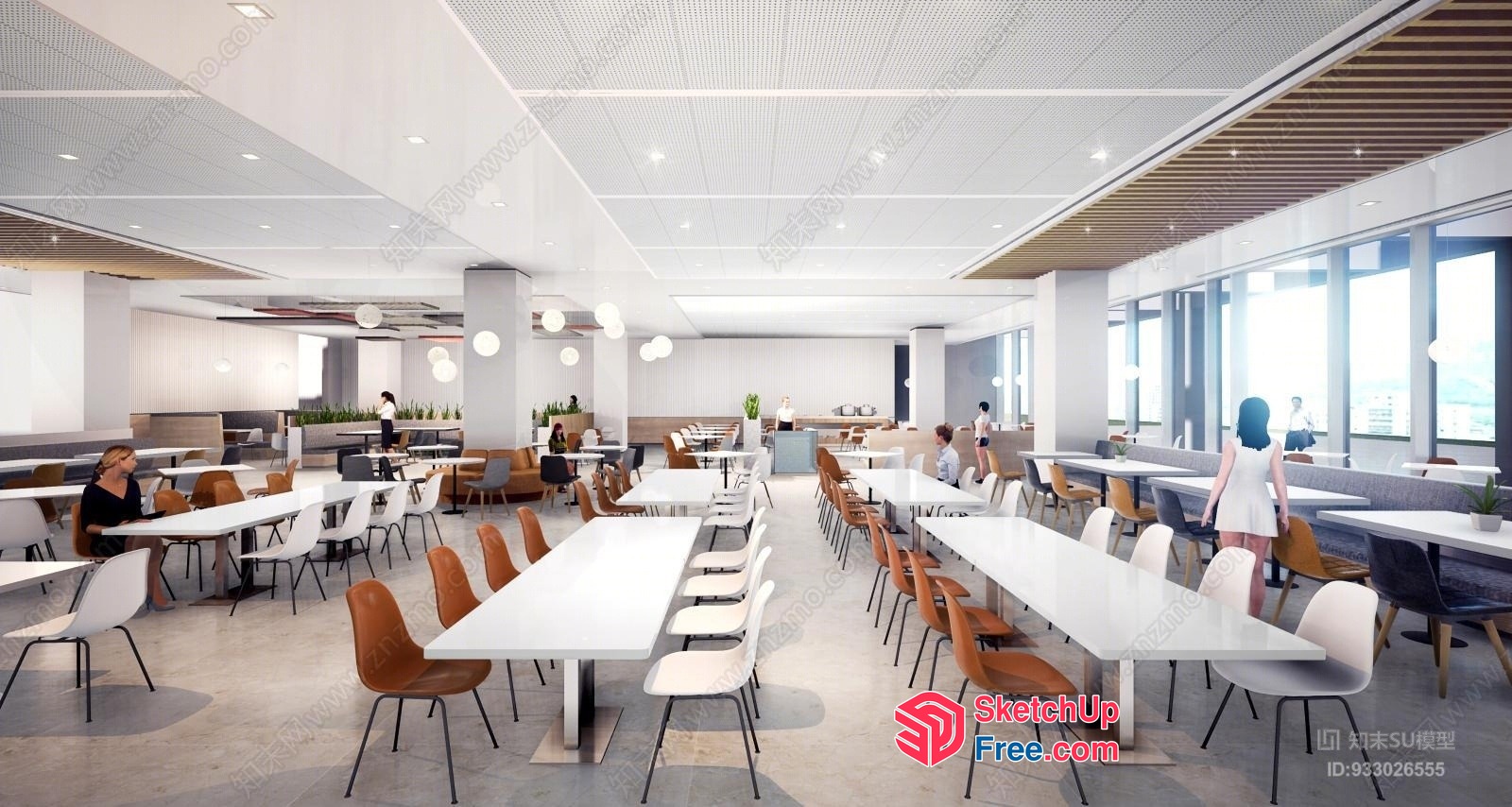 Modern Office Cafeteria With Minimalist Decor 3D SketchUp File