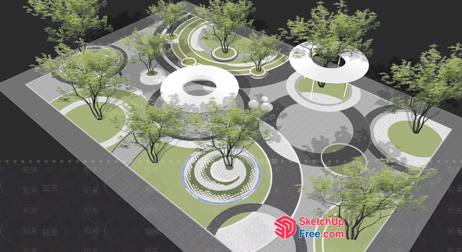 Serene Green Oasis 3D SketchUp File