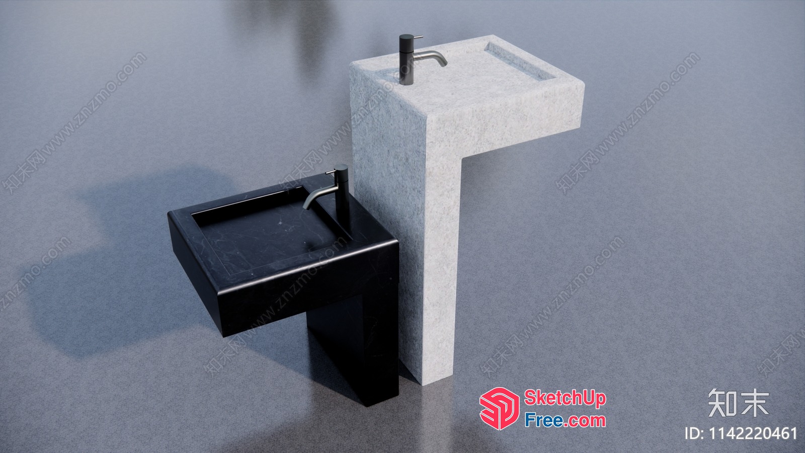 Modern Minimalist Bathroom Sink And Counter 3D SketchUp File