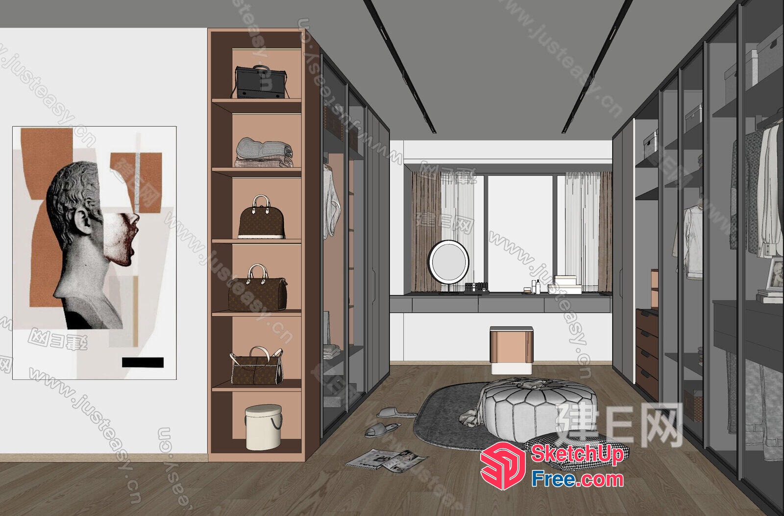 Modern Minimalist Bedroom Interior Design 3D SketchUp File