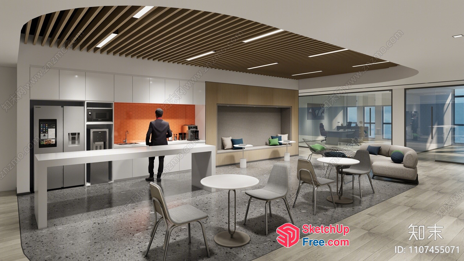 Modern Office Space With Sleek Furniture And Natural Light 3D SketchUp File
