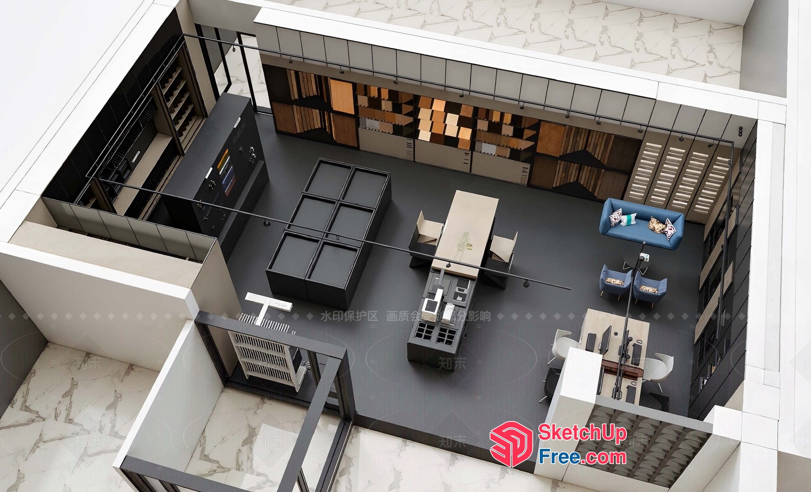 Modern Office Space With Sleek Furniture And Neutral Color Scheme 3D SketchUp File