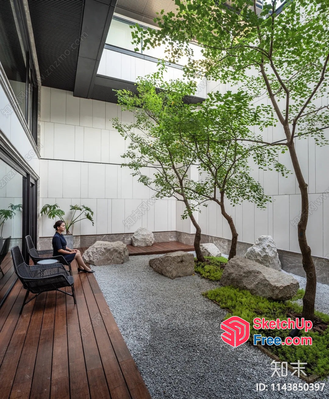 Serene Courtyard Oasis 3D SketchUp File