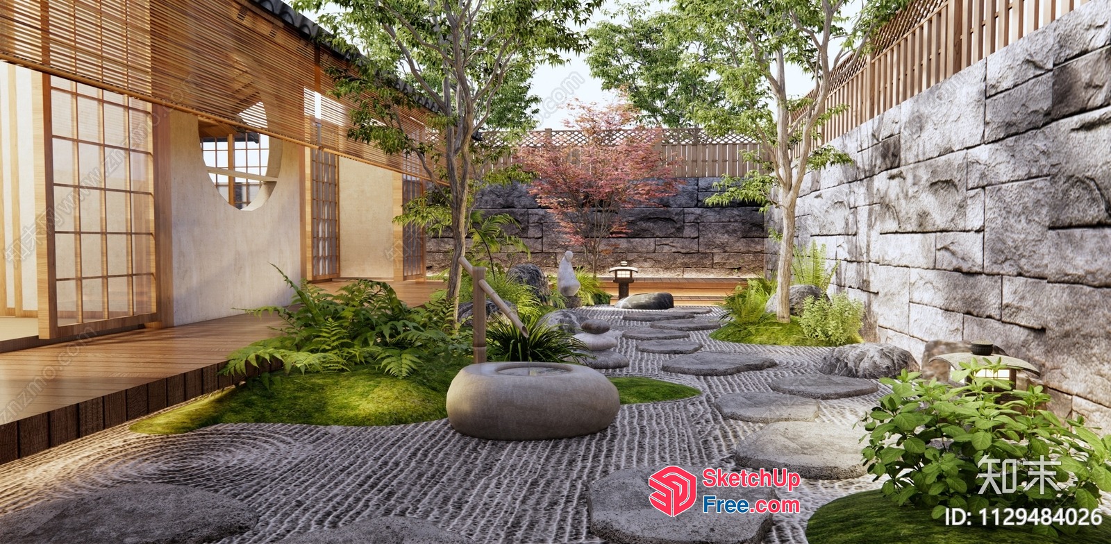 Serene Japanese Garden Oasis 3D SketchUp File