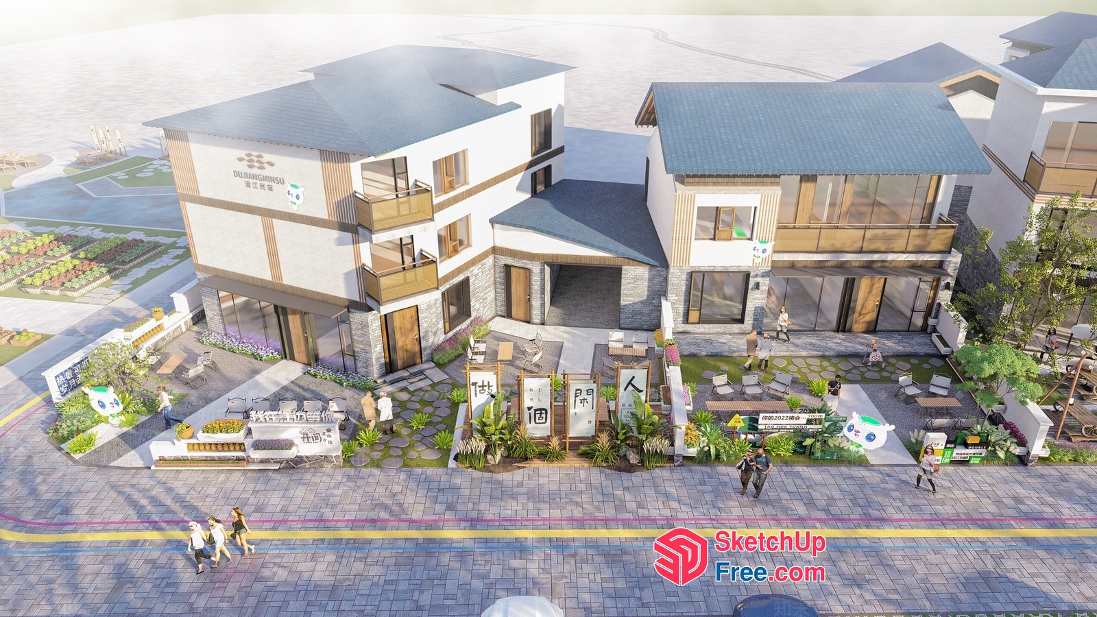 Modern Japanese-Style Homestay Exterior 3D SketchUp File