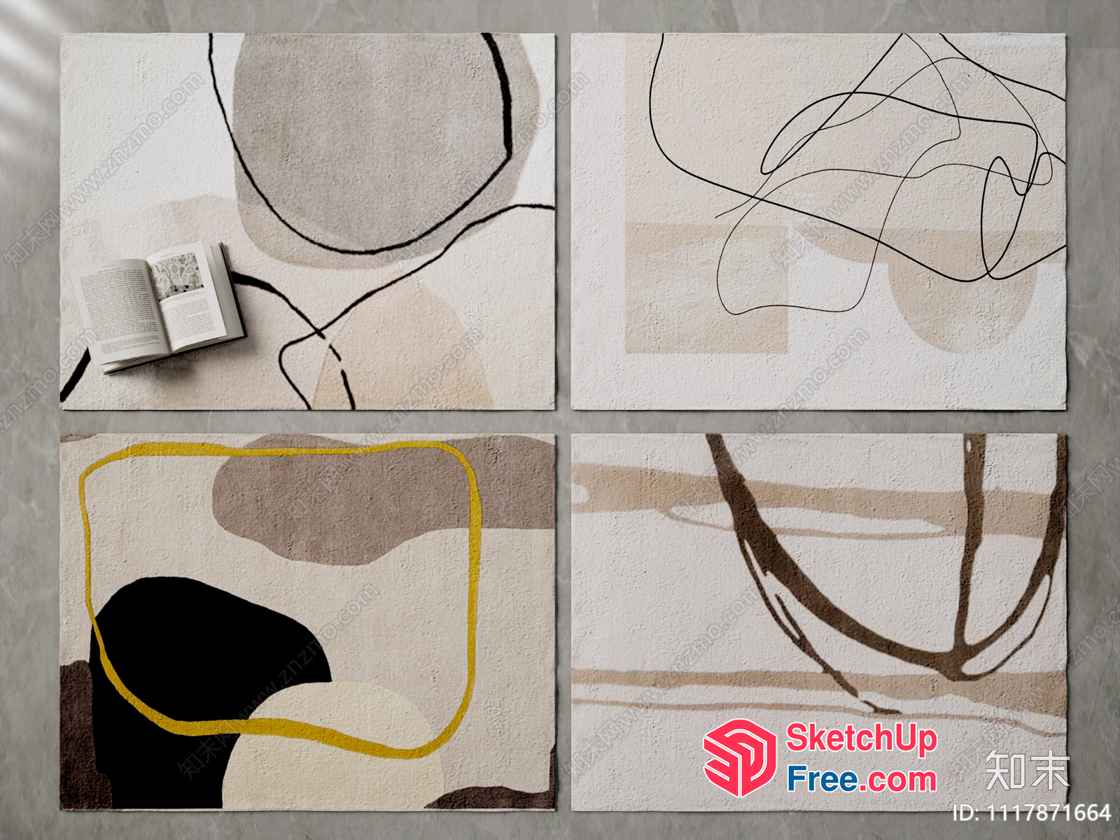 Minimalist Abstract Artwork Collection 3D SketchUp File