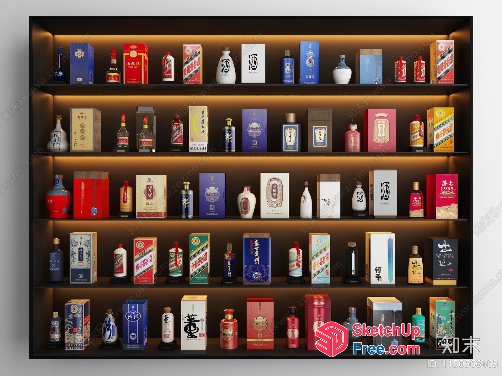 Luxurious Modern Interior Display Shelf 3D SketchUp File