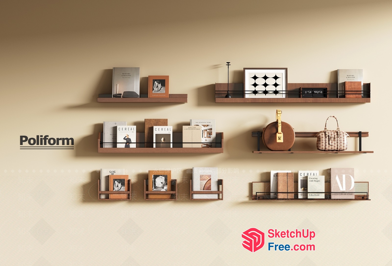 Poliform Decorative Shelf Collection 3D SketchUp File