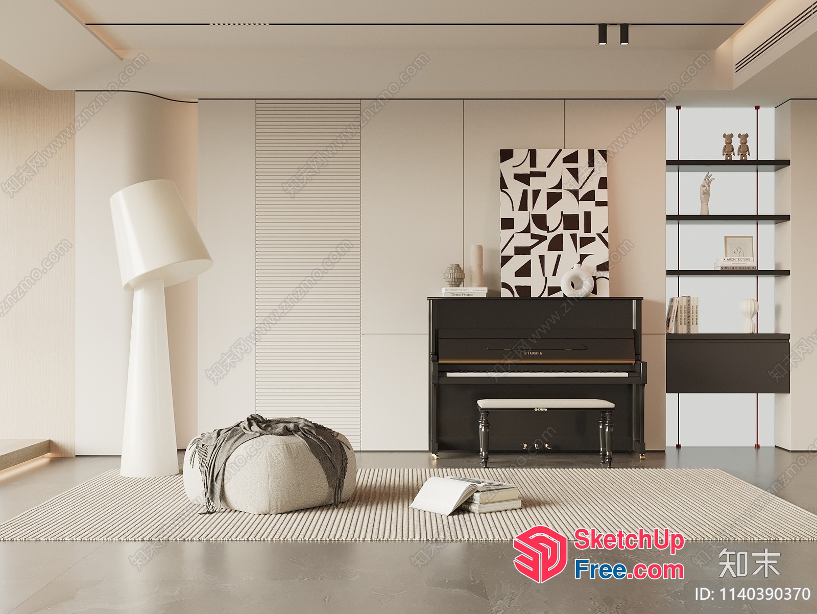 Modern Minimalist Living Room Interior 3D SketchUp File