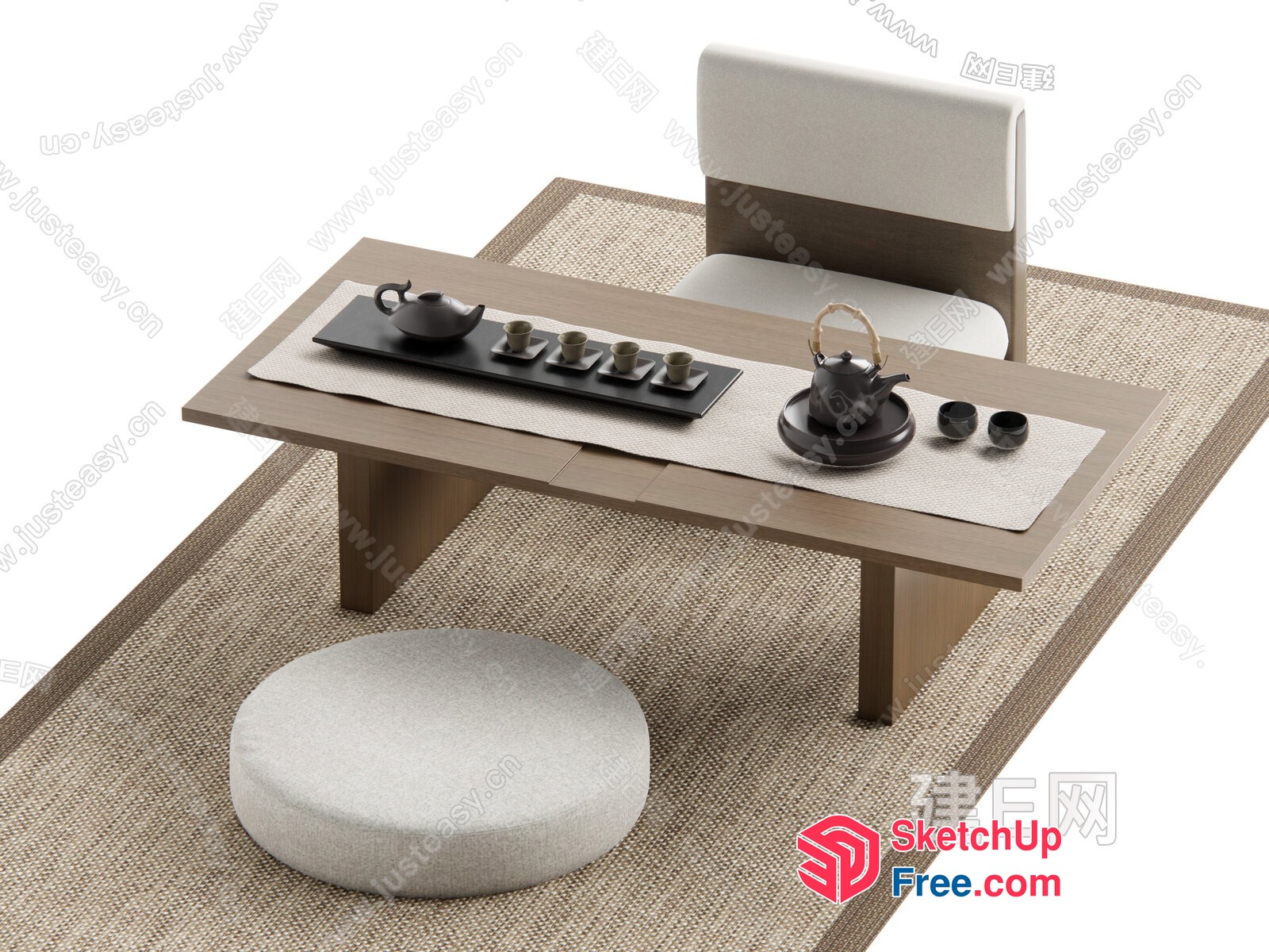Japanese-Inspired Minimalist Tea Room 3D SketchUp File