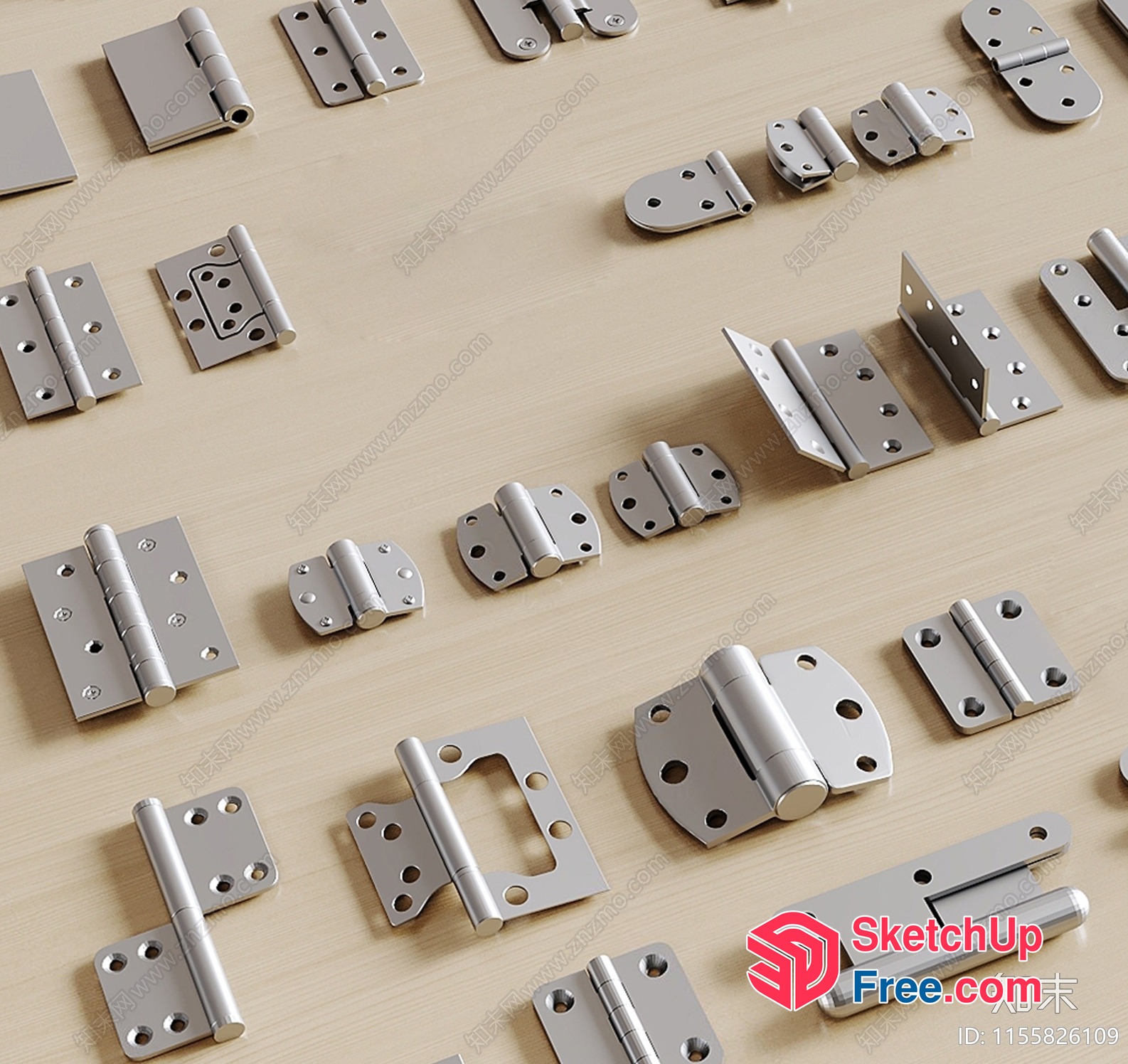 Assorted Hinges And Door Hardware 3D SketchUp File