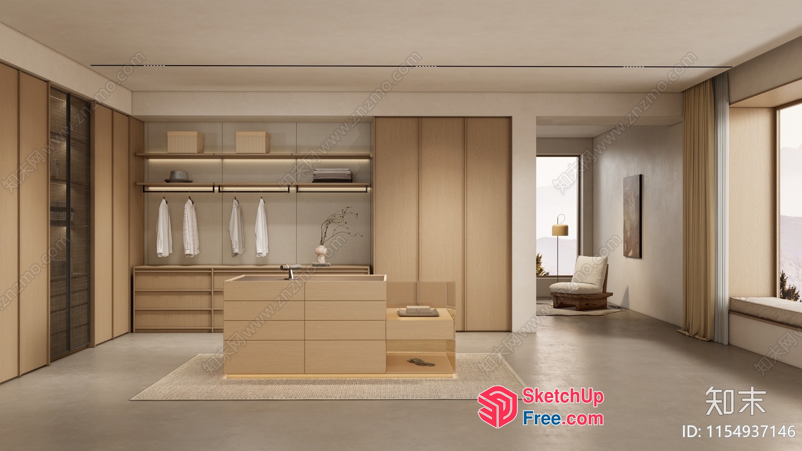 Modern Minimalist Japanese Style Interior Design 3D SketchUp File