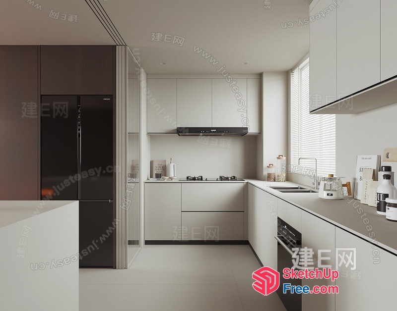 Modern Minimalist Kitchen Interior Design 3D SketchUp File