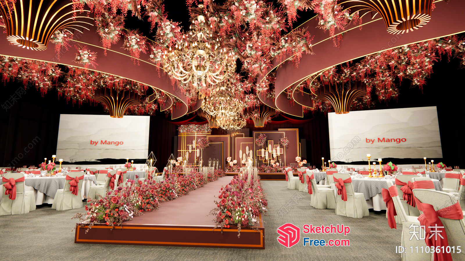 Elegant Wedding Reception Hall 3D SketchUp File
