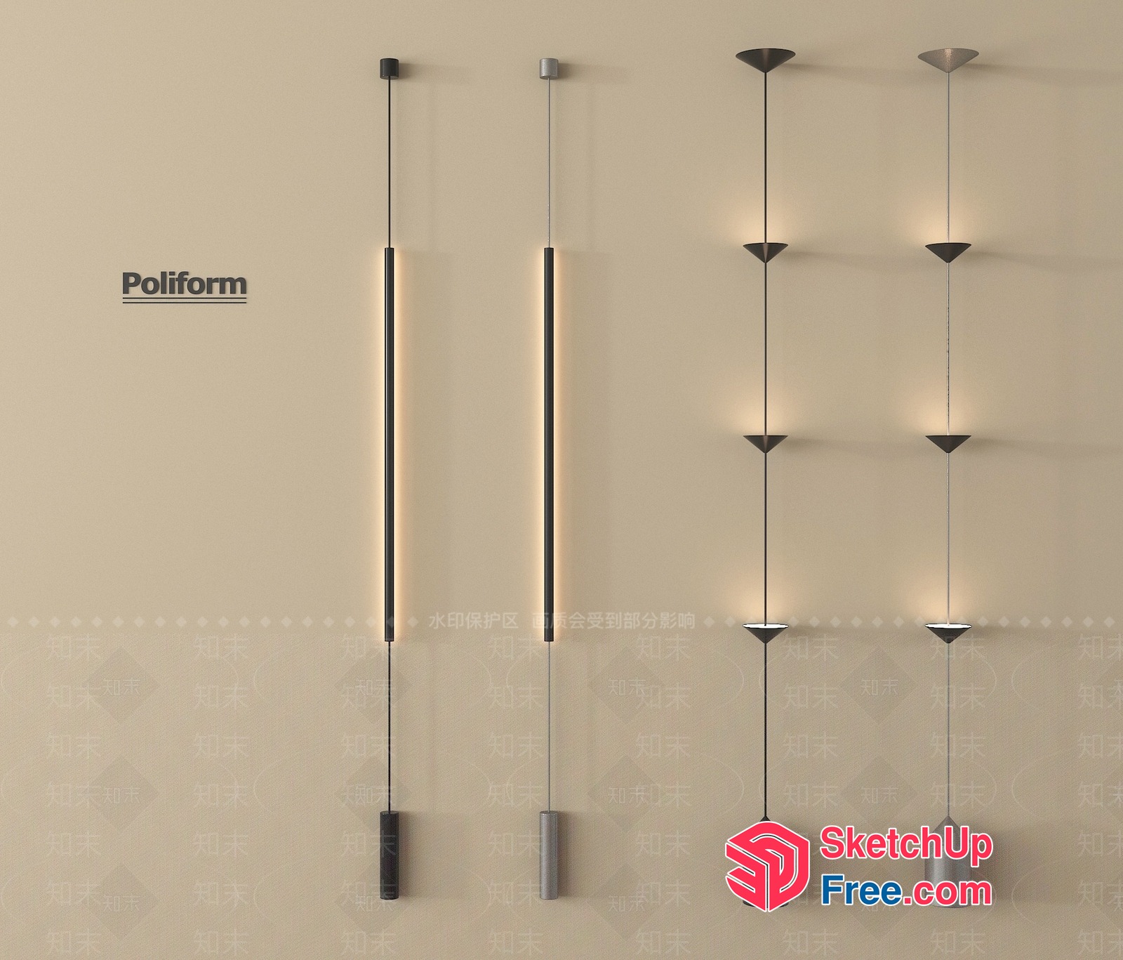Modern Minimalist Lighting Fixtures 3D SketchUp File