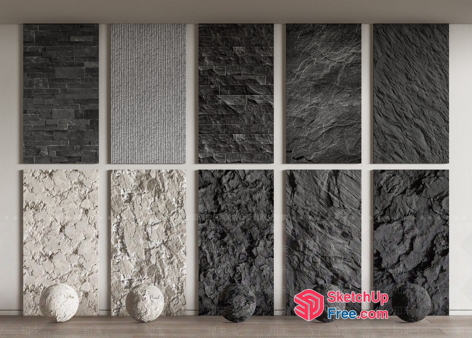 Stone Wall Patterns For Modern Interior Design 3D SketchUp File