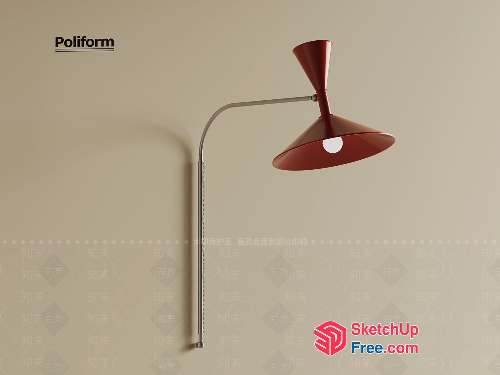 Poliform Wall Lamp 3D SketchUp File