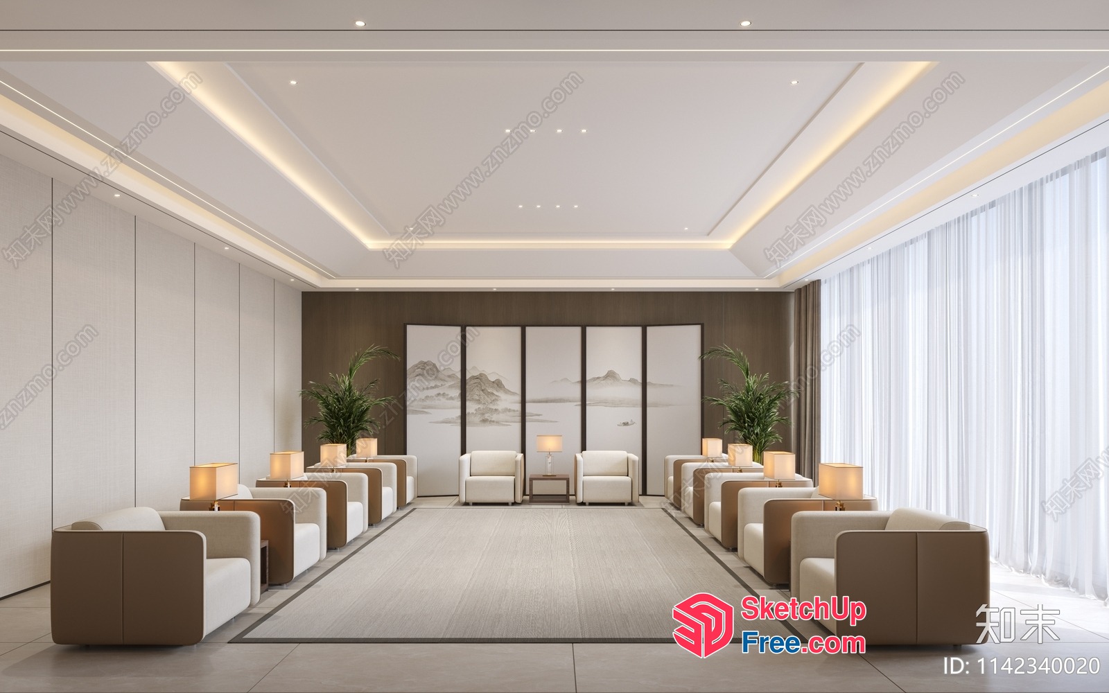 Modern Minimalist Interior With Neutral Color Palette 3D SketchUp File