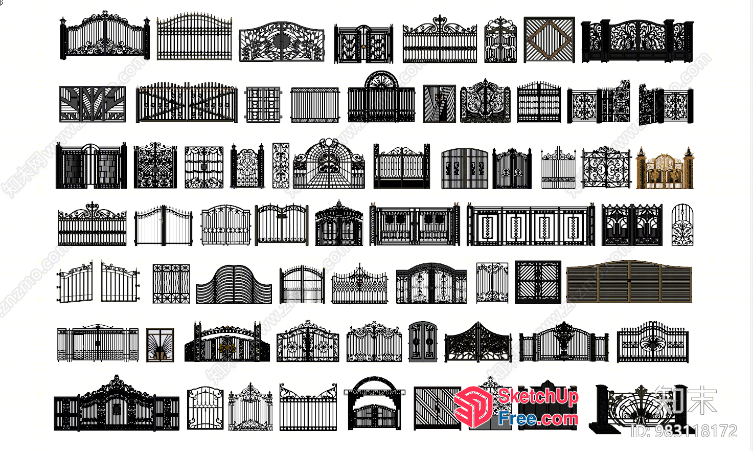 Ornate Metal Gate Designs 3D SketchUp File