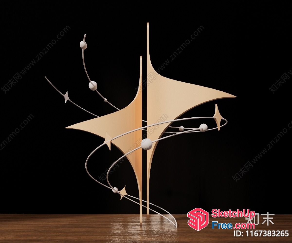 Modern Artistic Sculpture Piece 3D SketchUp File