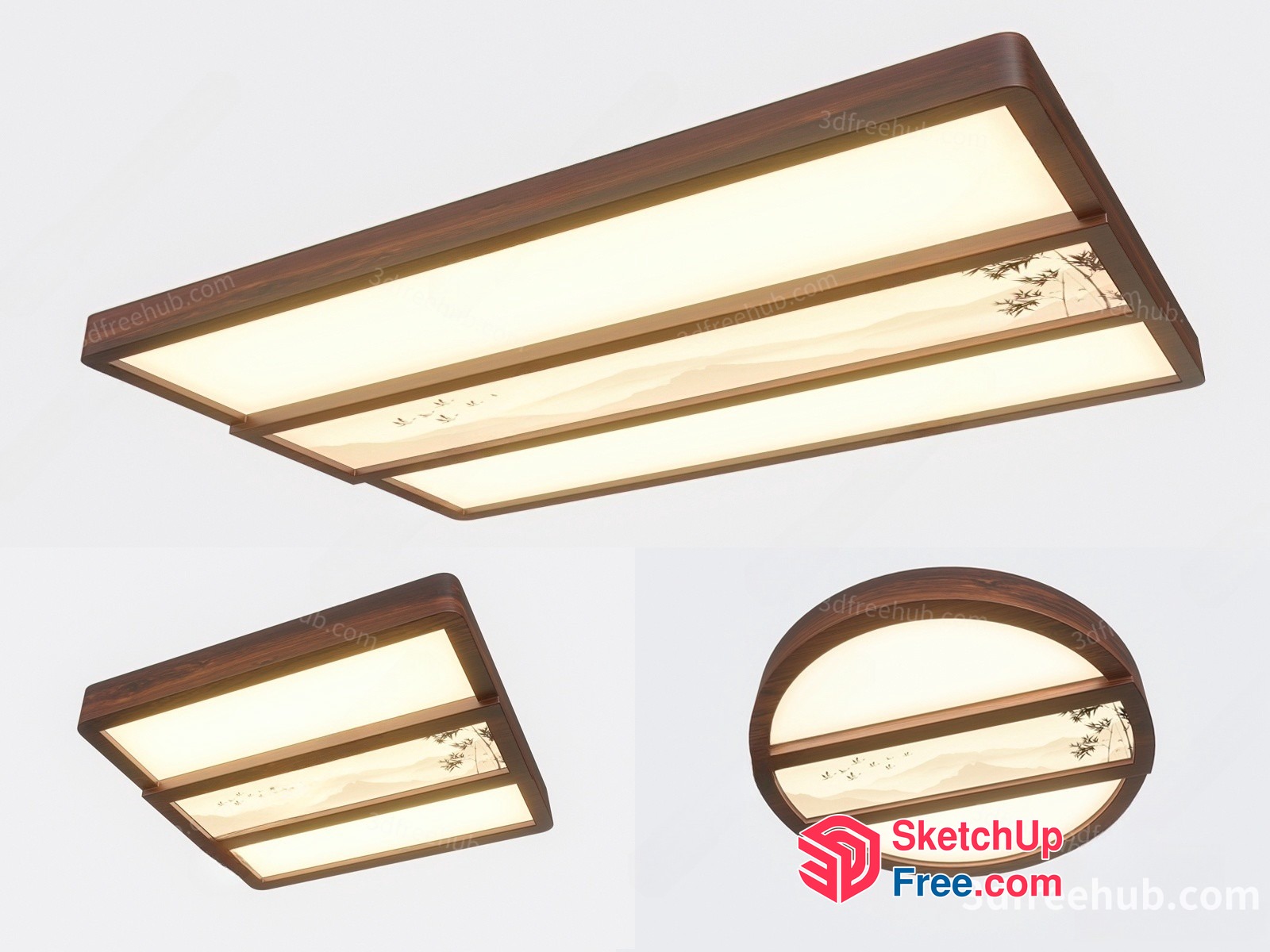 Japanese Style Ceiling Light 3D SketchUp File