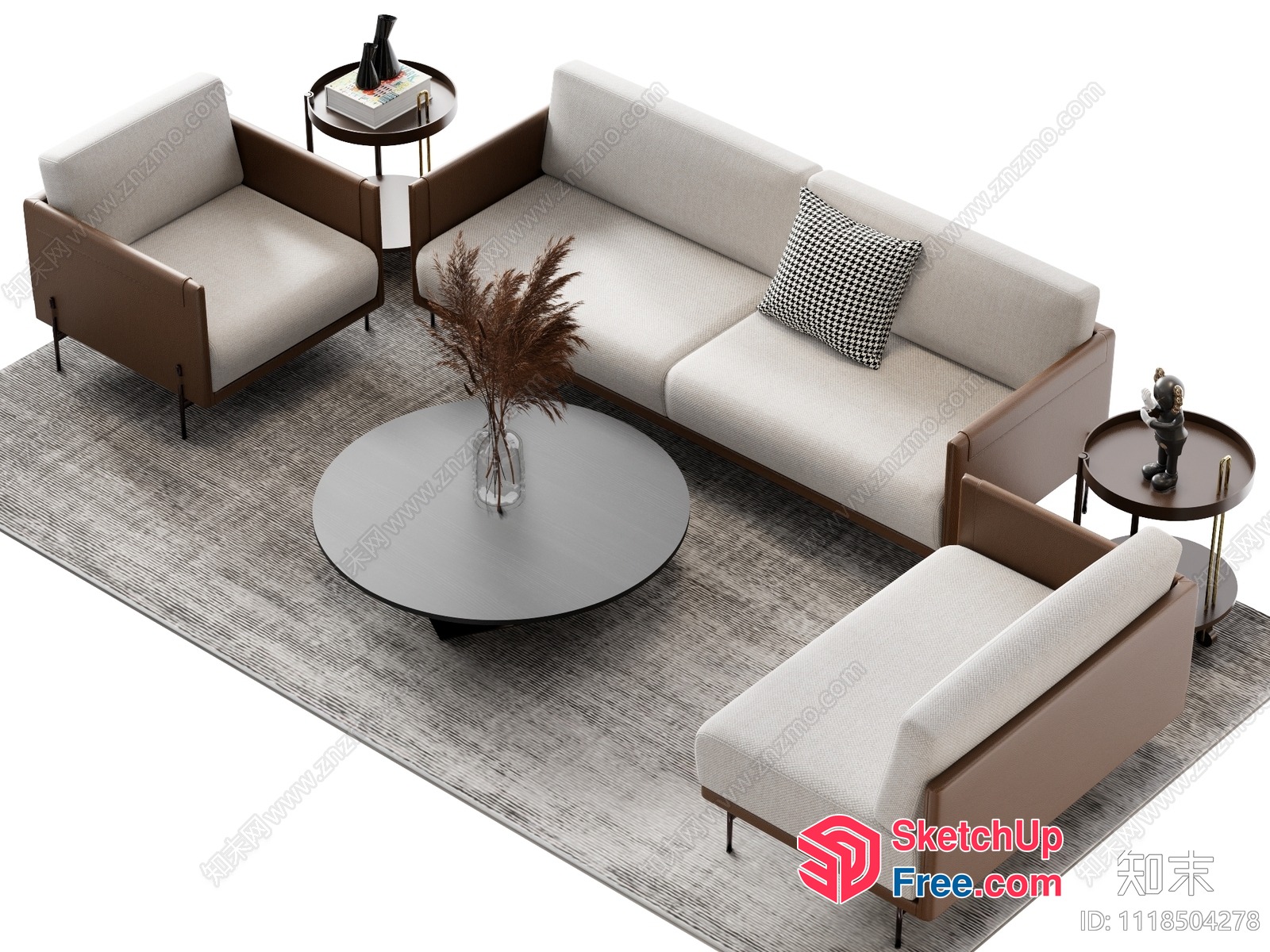 Modern Minimalist Living Room Furniture Set 3D SketchUp File