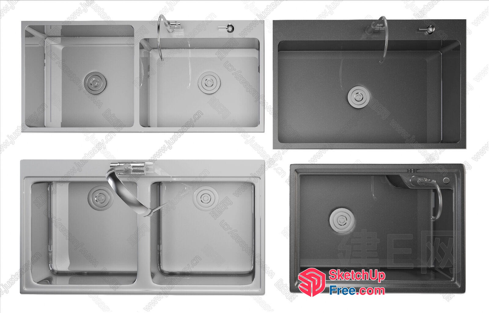Commercial Kitchen Sinks 3D SketchUp File