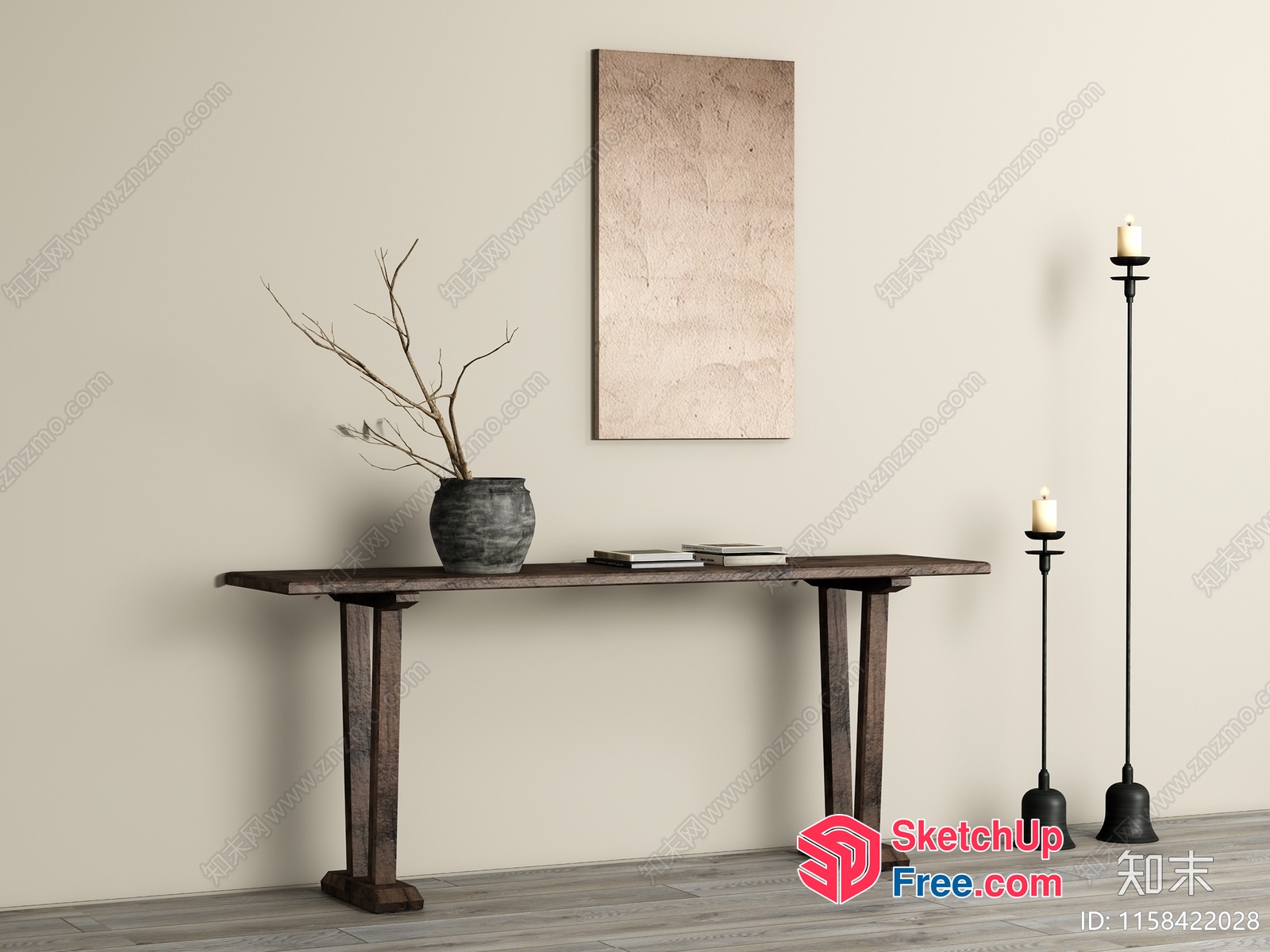 Minimalist Style Interior With Wabi-Sabi Decor 3D SketchUp File