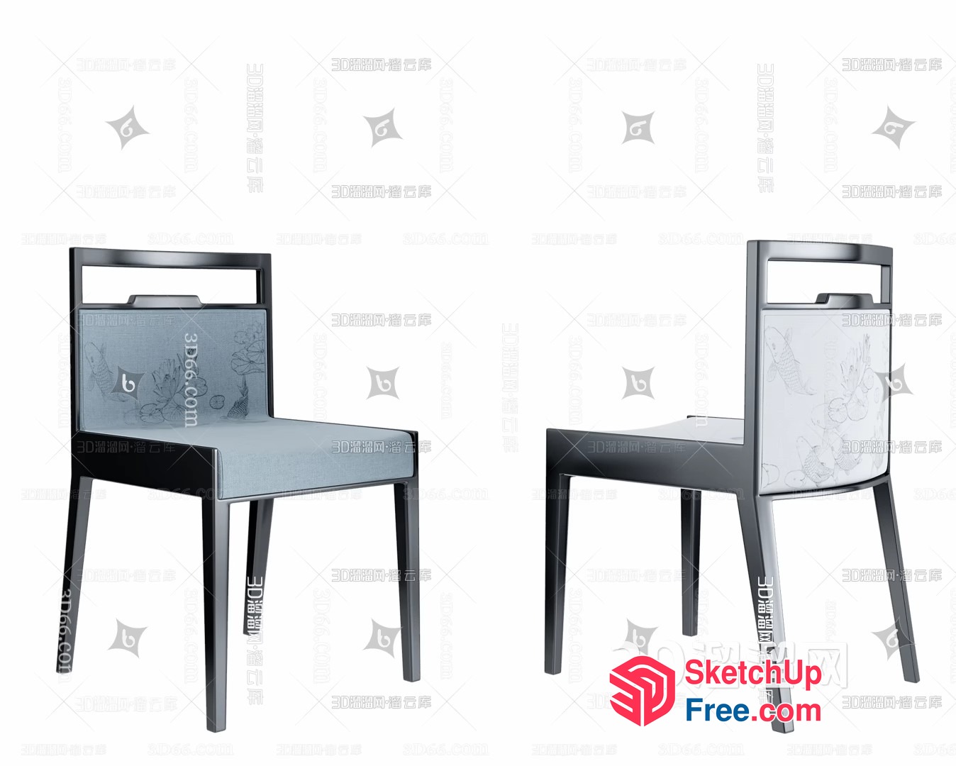 Two Chairs In A White Room 3D SketchUp File