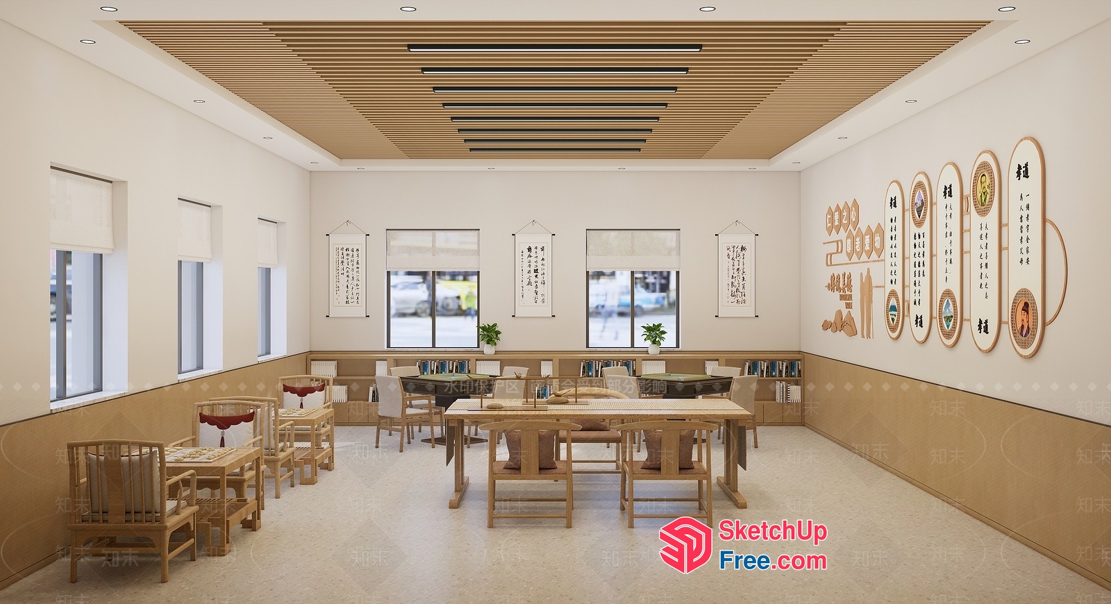 Simple And Elegant Modern Classroom Interior 3D SketchUp File