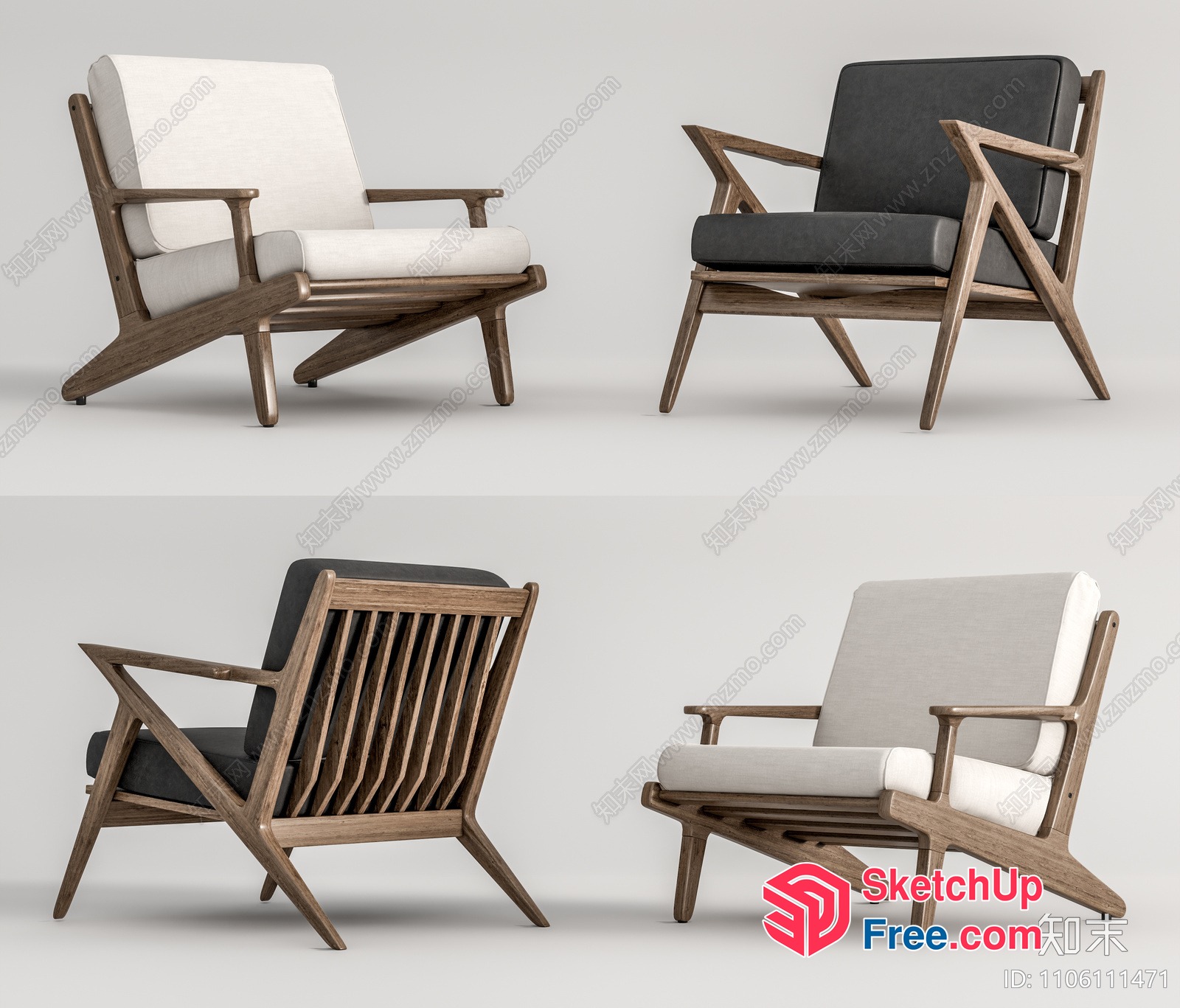 Elegant Mid-Century Modern Armchair 3D SketchUp File