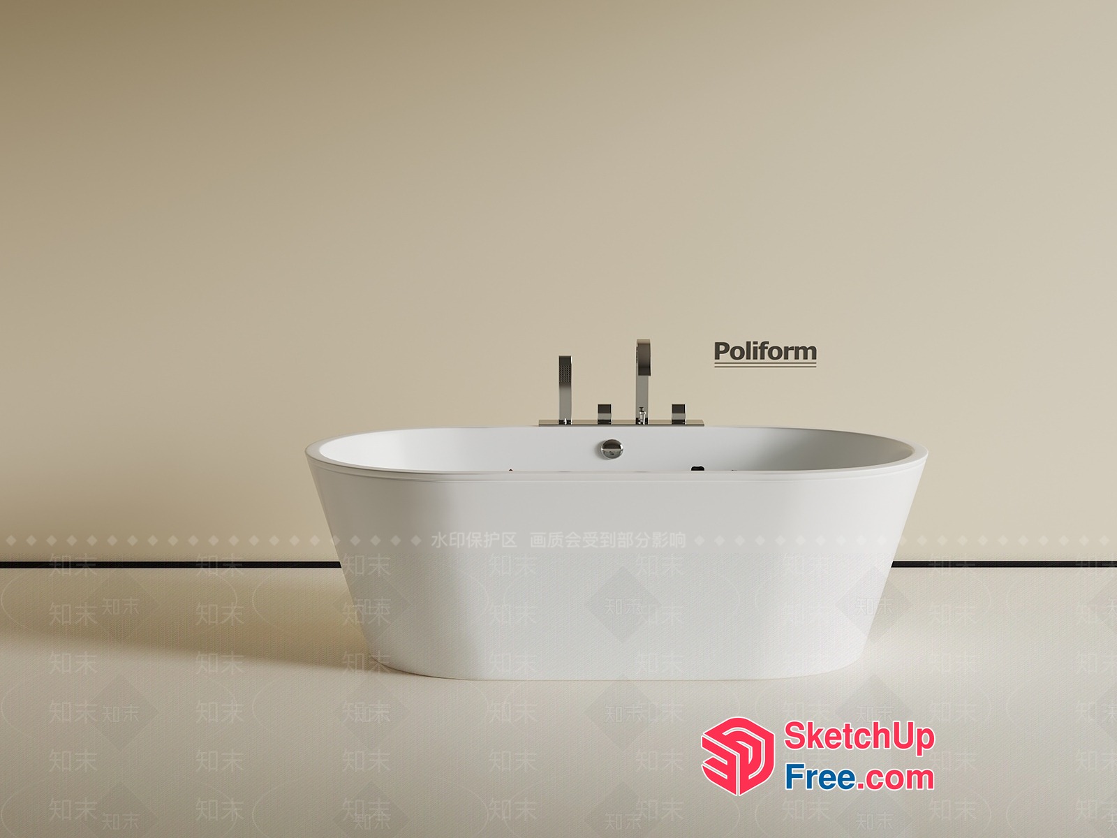 Poliform Bathtub 3D SketchUp File