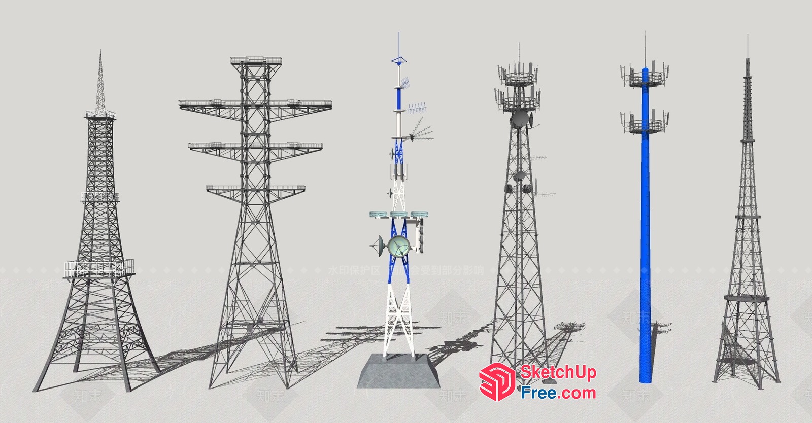 Tall Metal Structures For Communication And Power 3D SketchUp File