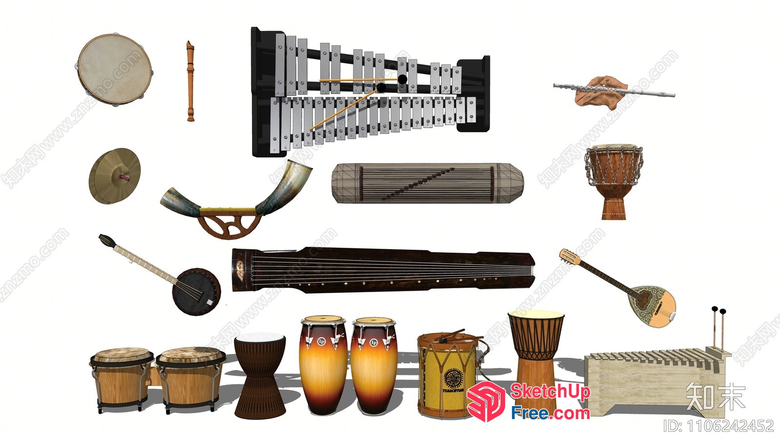 Various Musical Instruments 3D SketchUp File