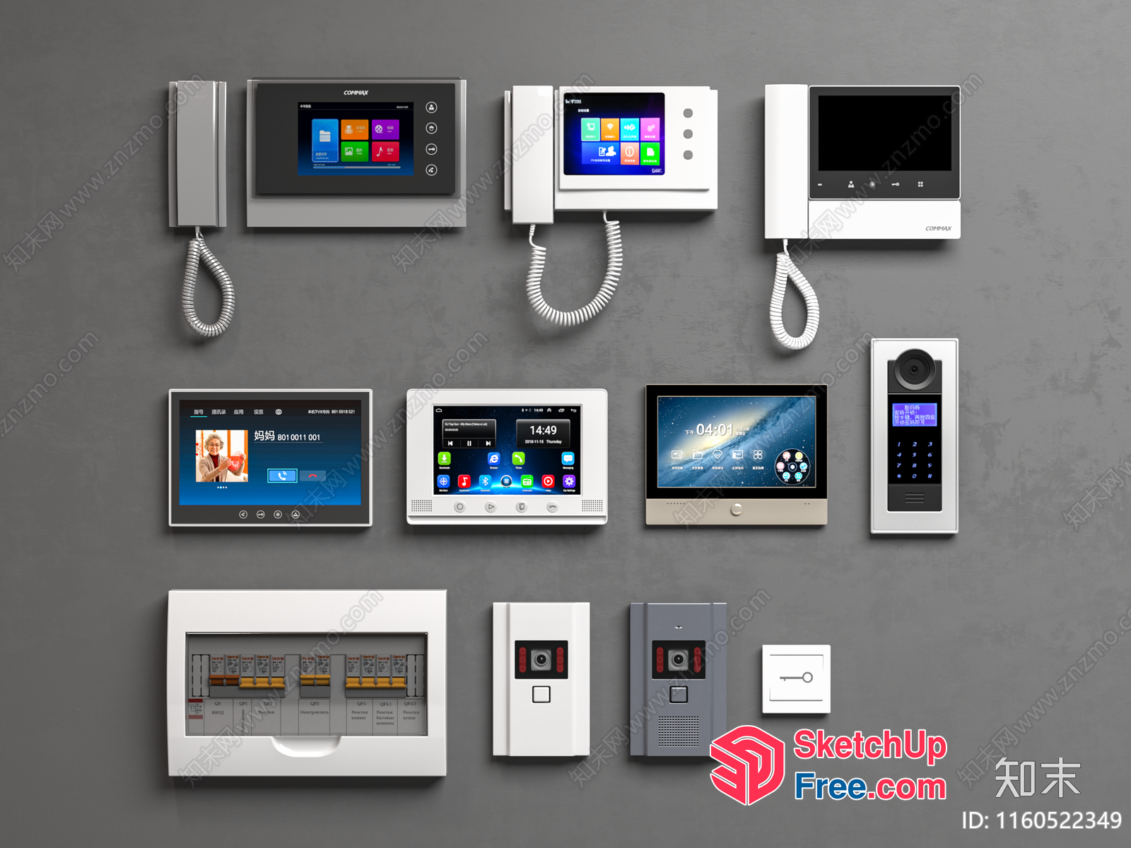 Electronic Devices And Gadgets On A Gray Wall 3D SketchUp File