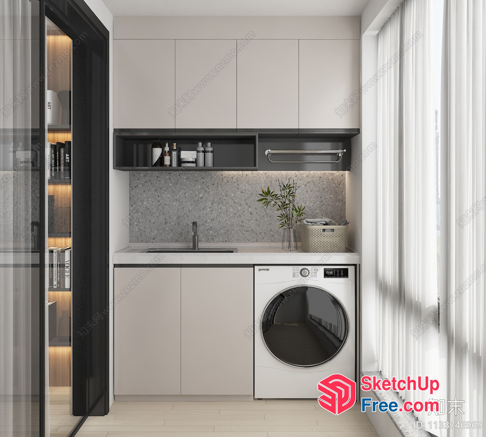 Modern Minimalist Laundry Room Design 3D SketchUp File