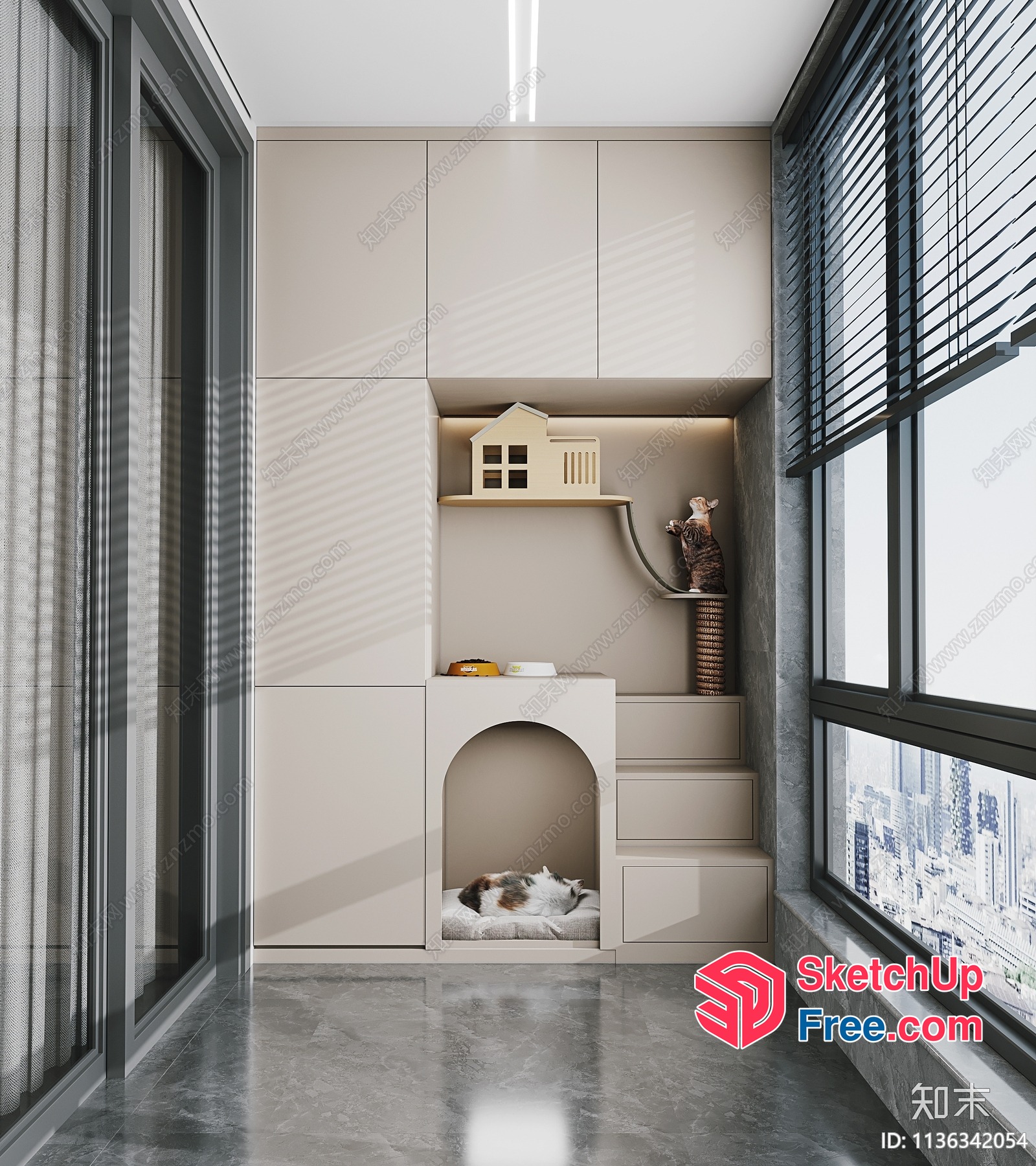 Cozy Modern Cat Haven 3D SketchUp File